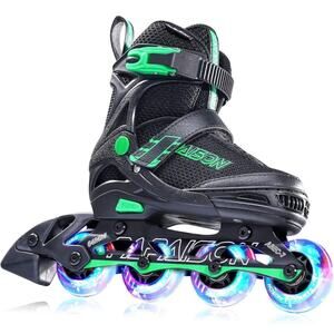 Inline Skates Adults with Full Light Up Wheels Adjustable 4-7 Shoe Size US